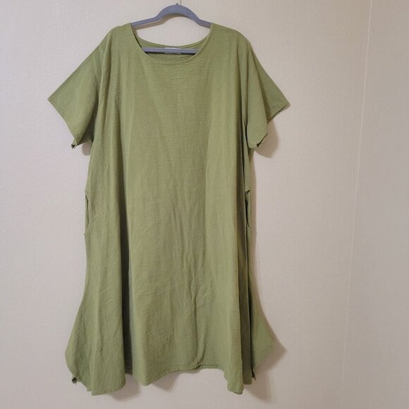 Anysize Womens Dress Linen/Cotton Asymmetric Beachy Lagenlook Over‎ sized - Picture 1 of 12